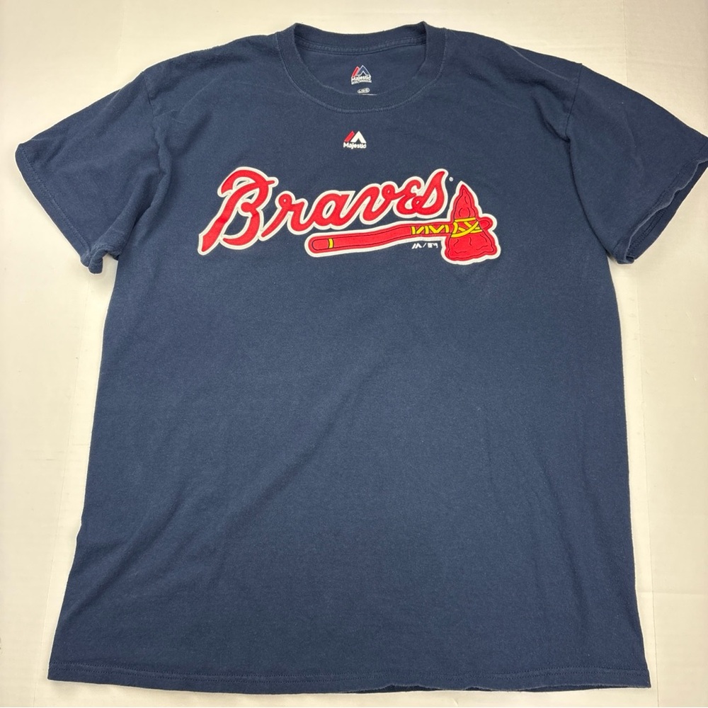 Atlanta Braves Ender Inciarte 11 Adult Large T-Shirt Navy Blue Majestic Baseball